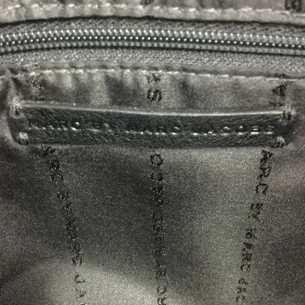 MARC JACOBS Large Black Leather Shoulder Handbag Hobo bag Tote